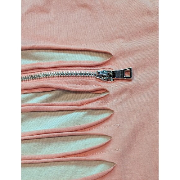 Retro Switch Remarkable Razor Cut Zippered T-Shirt Men's Size XL Pink - Picture 3 of 7